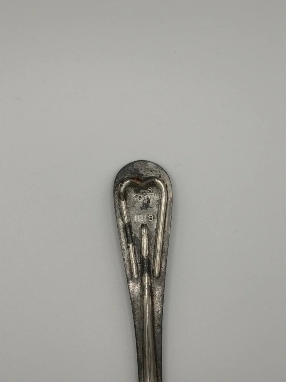 Vintage Metal Spoon with Subtle Heart Detail - Silver Tone